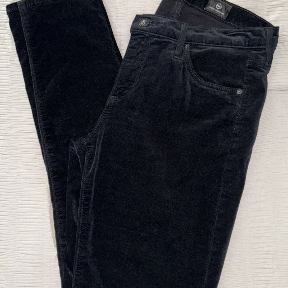 AG Adriano Goldschmied The Legging Super Skinny Jean's Women's 26 R Black Velvet